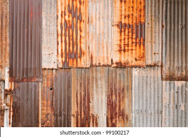 Rusty Corrugated Metal Wall