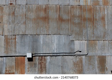 A Rusty Corrugated Steel Wall