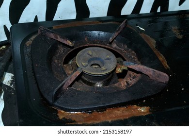 Rusty Gas Stove Close Up