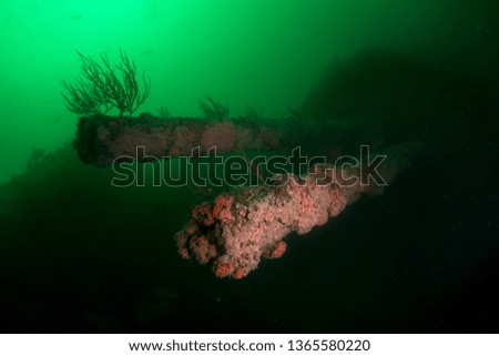 Rusty guns and main structure of HMCS Yukon in San Diego