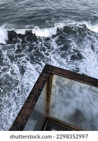 rusty iron with rolling waves