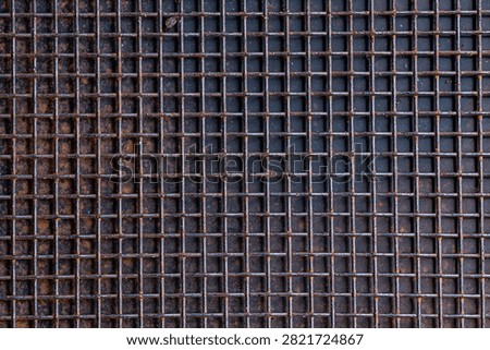 Rusty Iron Wire Mesh Grid Surface Texture Background