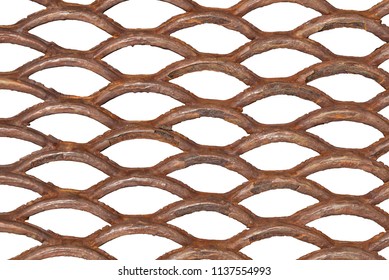 Rusty lattice isolate. Grid on white background