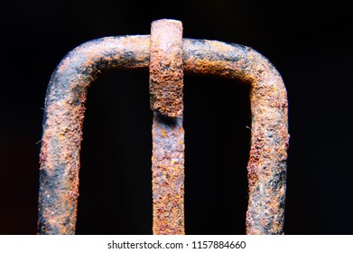 Rusty macro image with black background.