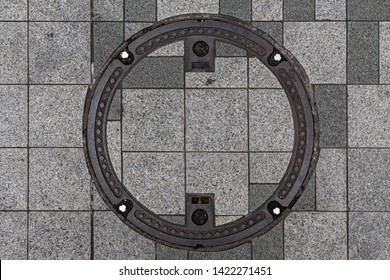 rusty manhole cap, grunge manhole cover, rounded
