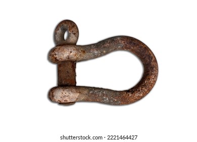 A Rusty Maritime Iron Shackle Ship Bar Chain Loading Crane Hook Hauling Marine