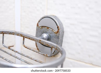 Rusty Metal Bath Accessories, Shower Set Damaged Because Of High Humidity