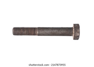 Rusty Metal Bolt Isolated On White Background.