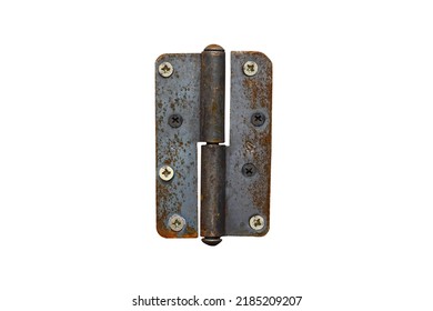 rusty metal hinge. Door hinge on a white background