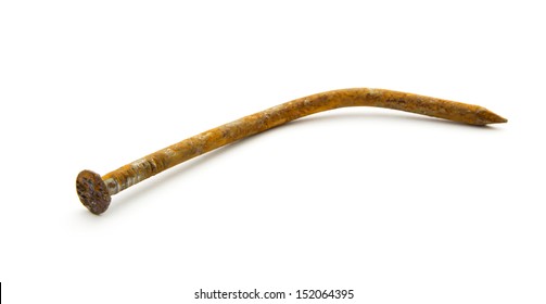 rusty nail isolated on white background