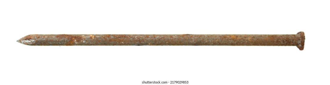 A Rusty Nail Isolated On A White Background