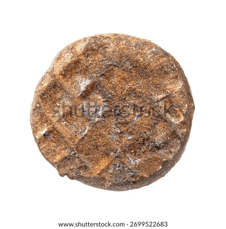 A rusty nail on a white background