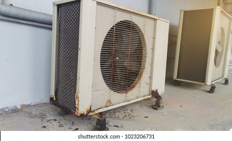 Rusty old air conditioners outside the room with sunlight.They contain greenhouse gases.
Stop patching old central air or air conditioning system and invest in a new one.The way to save the earth. - Shutterstock ID 1023206731
