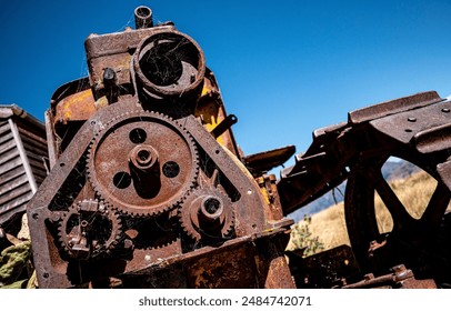 Rusty old industrial engine with natural background - Powered by Shutterstock