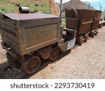 Rusty Old Mining Cars on a Track in Bisbee, Arizona