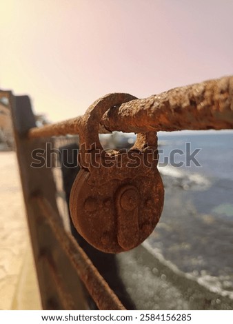 Similar – Image, Stock Photo Rusty padlock on an old grave at the Wilmersdorf forest cemetery in Stahnsdorf
