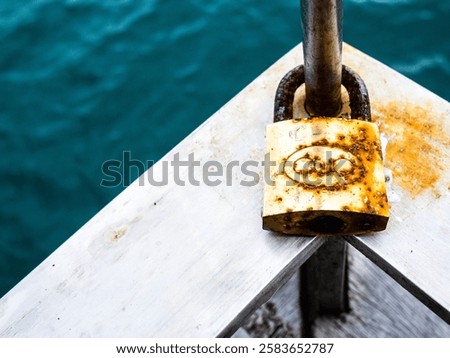 Similar – Image, Stock Photo Rusty padlock on an old grave at the Wilmersdorf forest cemetery in Stahnsdorf