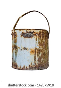 A Rusty Paint Bucket Isolated