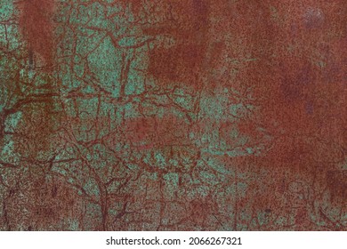 Rusty painted metal background. Old green background. Cracked texture pattern. Corrosion of metal. - Powered by Shutterstock