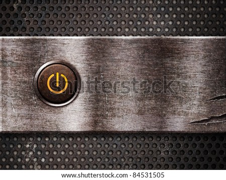 rusty power button on