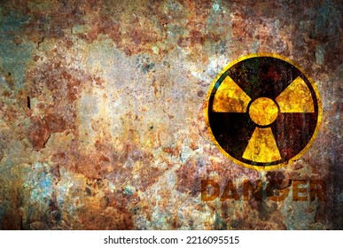 Rusty Radiation Hazard Sign Background