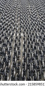 Rusty Ship Anchor Chain In Harbour Burgas, Bulgaria