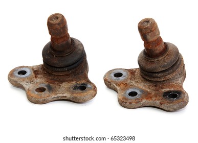 Rusty Spare Part Of The Car On White Background