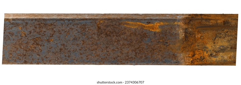 Rusty square pipe on a white background
