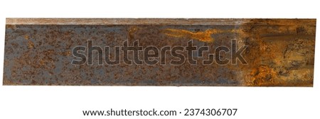 Rusty square pipe on a white background