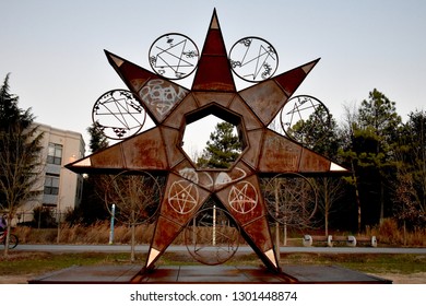 Rusty star on display at the Atlanta Beltline