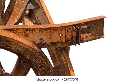 Rusty twisted metal on a white background with clipping path