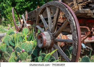 rusty wagon wheel