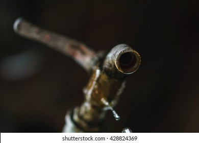 Rusty Water Tab With Leaking Water