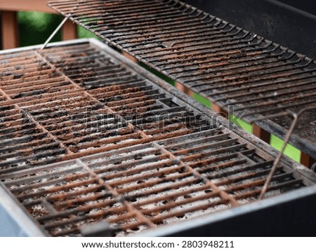 a rusty and weathered bbq grill in need of cleaning. summer background.