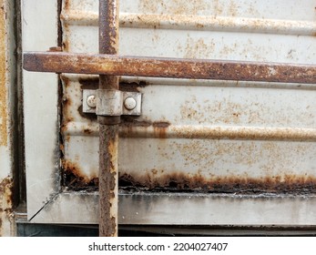 Rusty White Metal Door.  Rusty Iron Texture