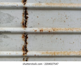 Rusty White Metal Door.  Rusty Iron Texture