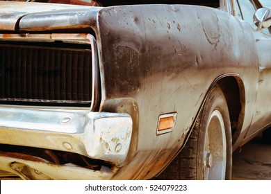 Rusty Wrecked Car