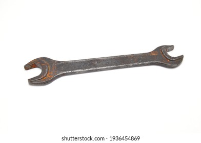 Rusty wrench on white background close-up. Tool, old, rare - Shutterstock ID 1936454869