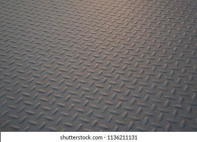 Rusy Metal Checker Diamond Plate Grungy Industrial Wallpaper Or Background With Raised Tread Pattern