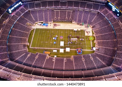 RUTHERFORD, NJ, USA - JUNE 22, 2019: Aerial Photo Inside Metlife Stadium Rutherford NJ