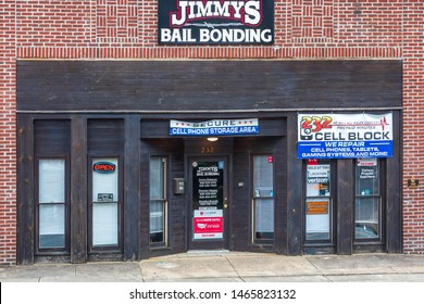 RUTHERFORDTON, NC, USA-27 JULY 2019: Jimmy's Bail Bonding, On Main St.