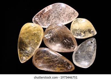 Rutilated quartz is a variety of quartz which contains needle-like inclusions of rutile.
