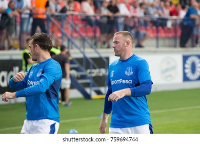 RUZOMBEROK, SLOVAKIA - AUGUST 3: Warm-up Of Star Wayne Rooney Be