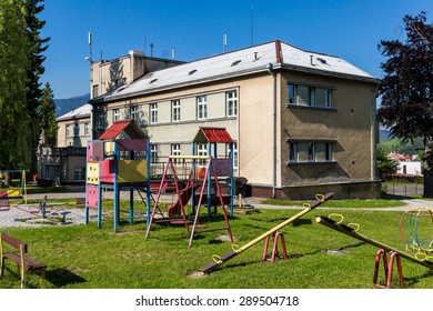 RUZOMBEROK, SLOVAKIA - June 4: View To The Childrens Home In The City Of Ruzomberok On June 4, 2015. Ruzomberok Is A Town In Northern Slovakia, In The Historical Liptov Region.