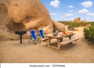 RV Camping Camp Site At Joshua Tree National Park In California