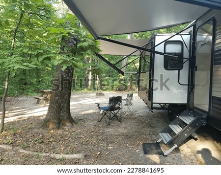 Similar – Image, Stock Photo Offroad 4×4 vehicle with tent in roof ready for camping