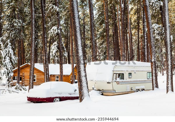 Rv Campsite Snow Custer State Park Stock Photo Edit Now 235944694