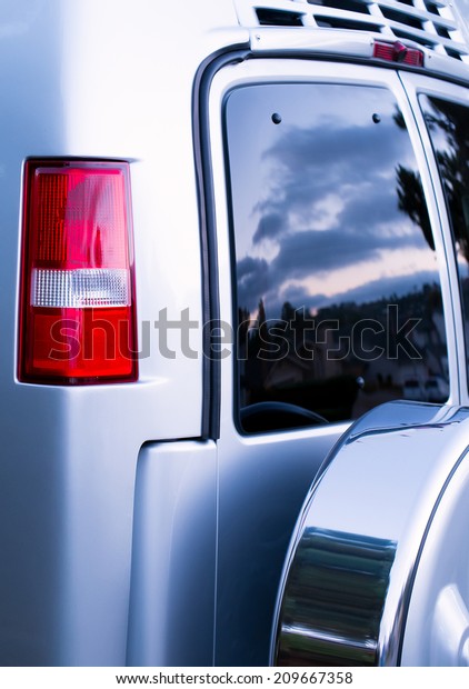 Rv Rear End Vehicle Windows Doors Stock Photo Edit Now 209667358