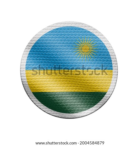 Rwanda flag isolated on white with clipping path. Rwanda flag frame with empty space for your text. National symbols of Rwanda.