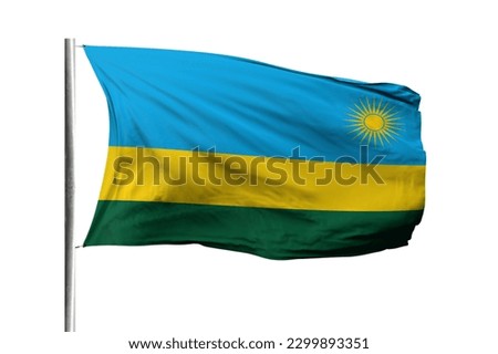 Rwanda flag isolated on white background with clipping path. flag symbols of Rwanda. flag frame with empty space for your text.